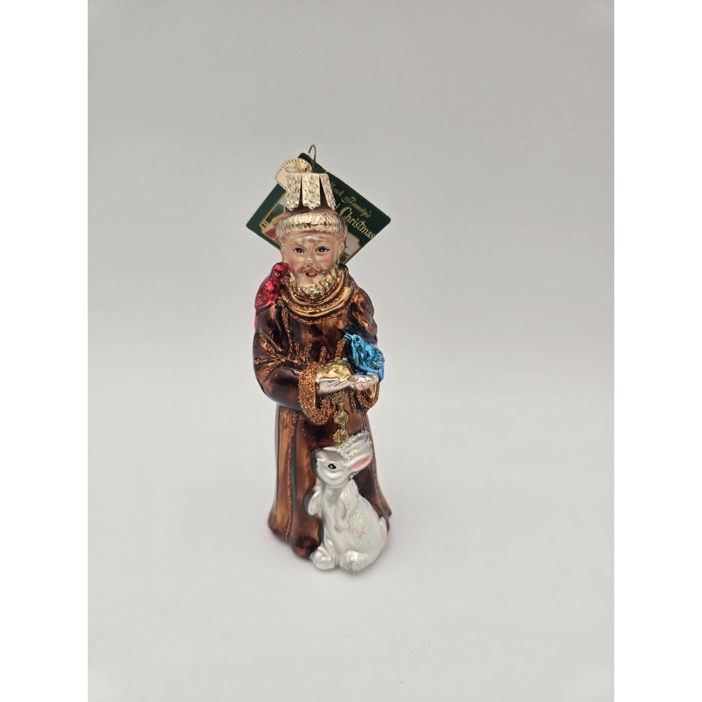 Old World Christmas St Francis Ornament Blown Glass 2004 Vintage Christmas